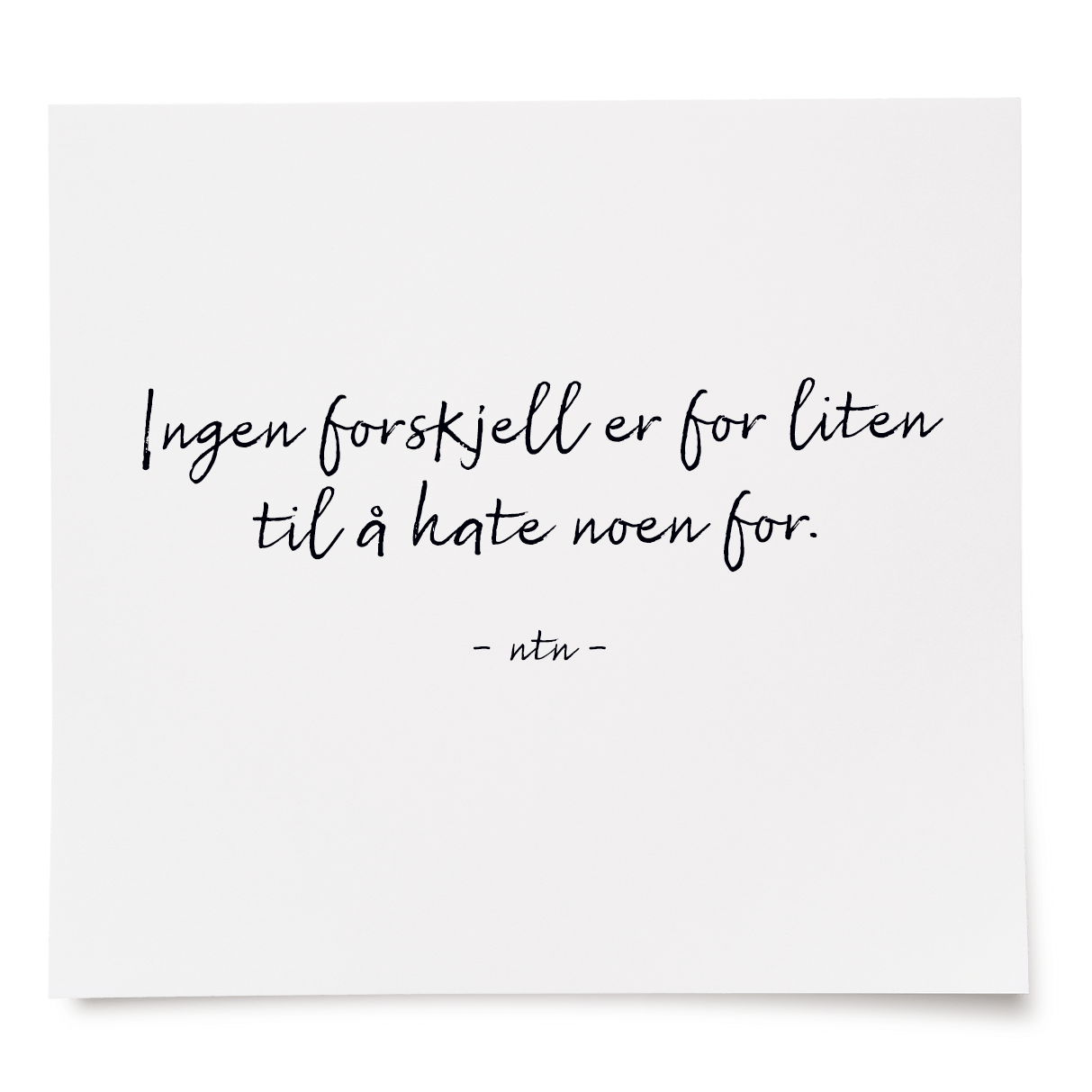 Ingen forskjell er for liten til å hate noen for.